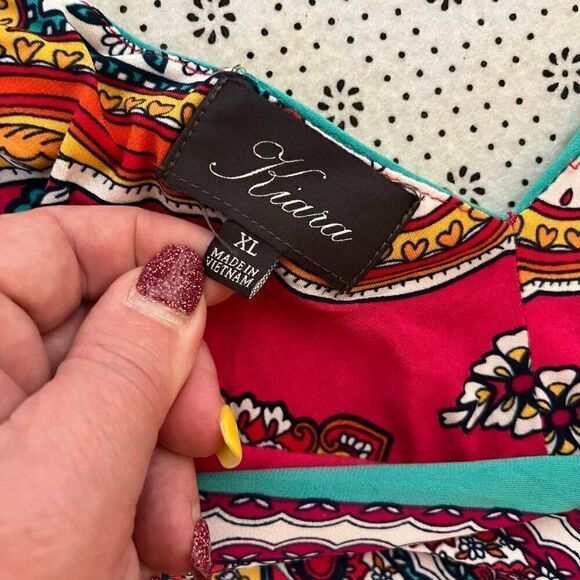 Kiara XL Pink Boho Midi Dress - Picture 5 of 10